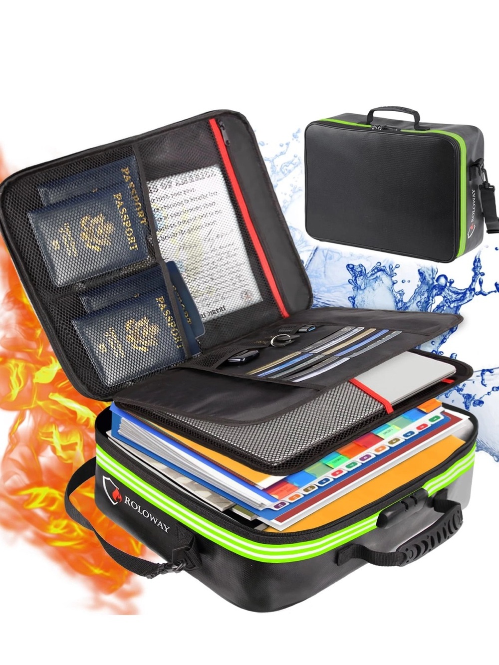 2800 Degrees Fireproof Bag With Lock Security With Luggage Strap